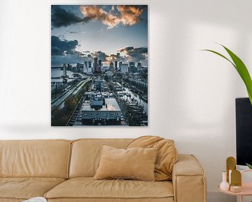 Skyline Rotterdam met iconische gebouwen van MAT Fotografie