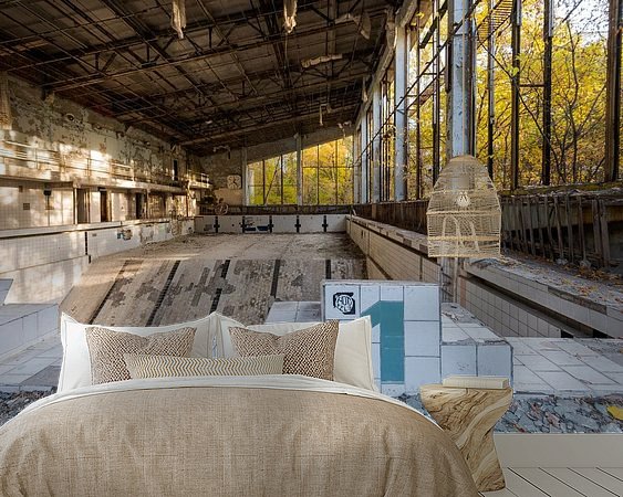 Voorbeeld van het werk in een kamer