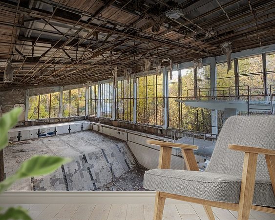Voorbeeld van het werk in een kamer