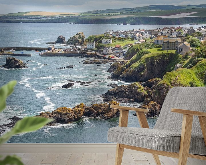 Sfeerimpressie behang: St Abbs aan de kust in Schotland van Arja Schrijver Fotografie