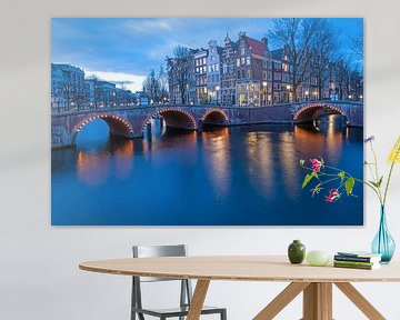 Amsterdam on the Keizersgracht in the Netherlands at sunset