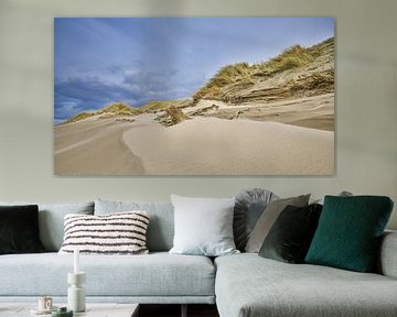 strand en duin tijdens een storm van eric van der eijk