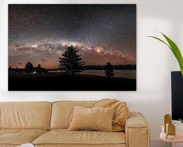 De sterrenhemel in Nieuw-Zeeland  met de melkweg in zicht. van Niels Rurenga