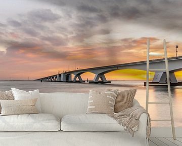 Zonsondergang Zeelandbrug bij Zierikzee