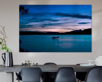 Sunset and seaplane at Lake Te Anau - New Zealand by Ricardo Bouman