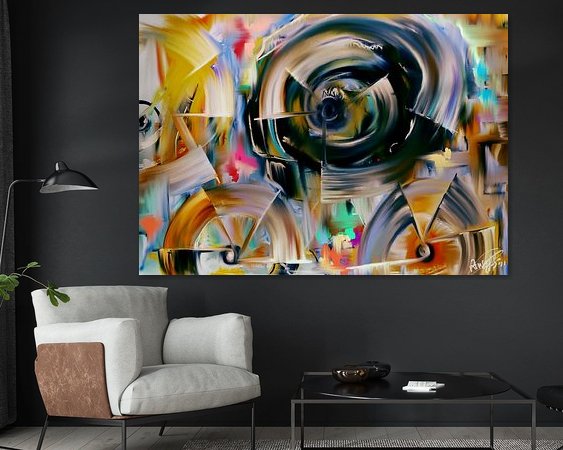 Voorbeeld van het werk in een kamer