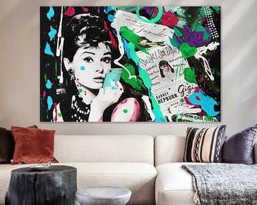 Audrey Hepburn "Telephone" van Kathleen Artist Fine Art