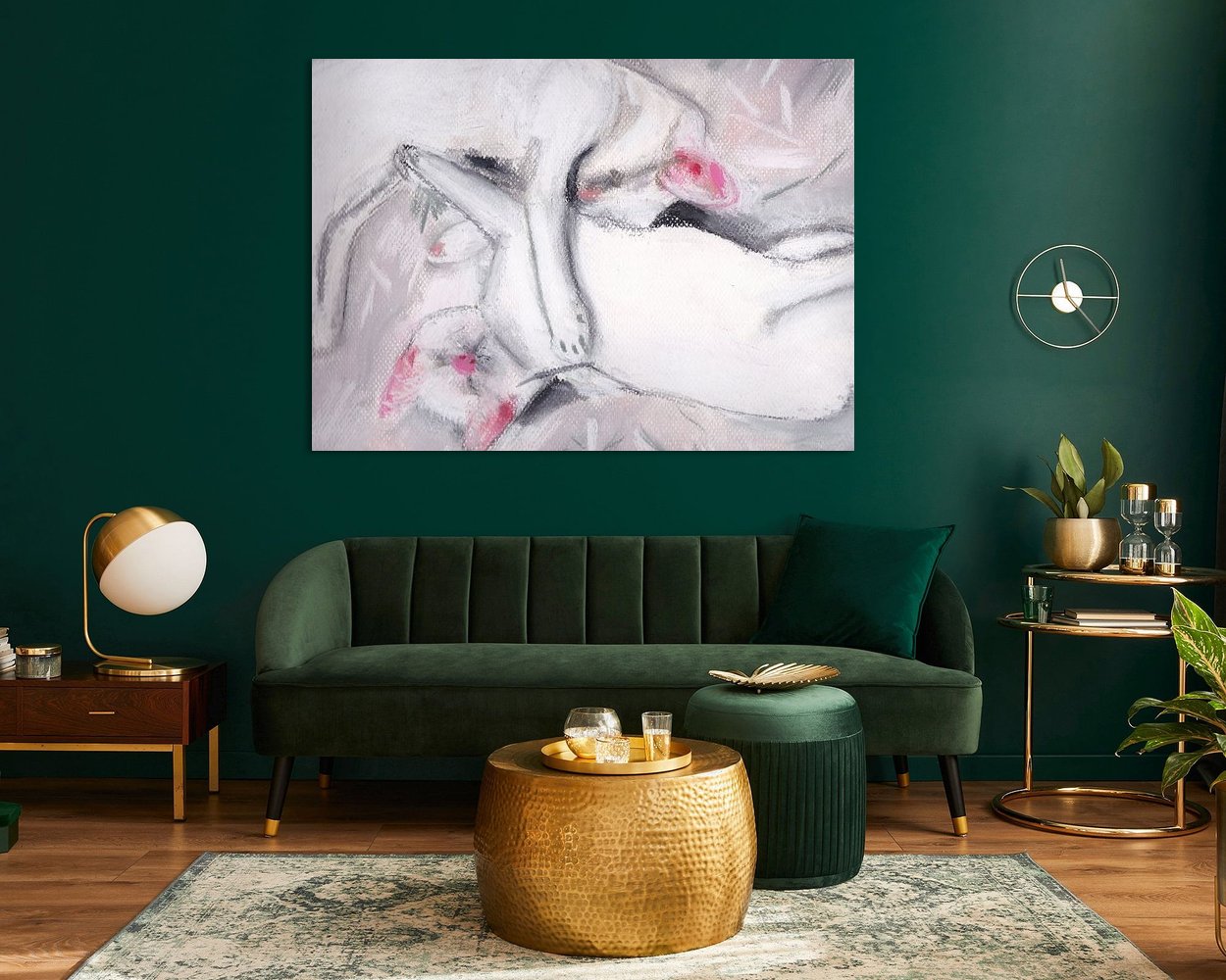 Voorbeeld van het werk in een kamer