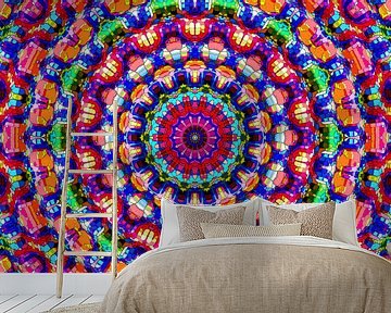 Hippie Time! (Mandala in Rood) van Caroline Lichthart