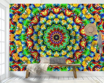 Hippie Time! (Mandala in Geel) van Caroline Lichthart