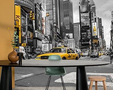 Yellow Cabs on Times Square by Hannes Cmarits