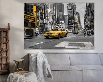 Yellow Cabs on Times Square by Hannes Cmarits