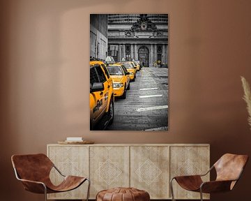 New Yorks Yellow Cabs an der Grand Central Station van Hannes Cmarits