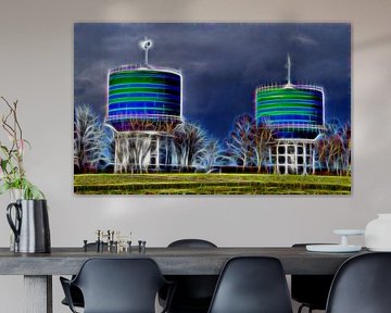 Neon Water Towers