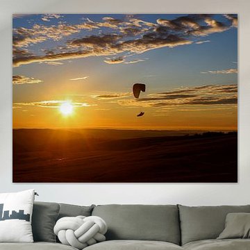 Vol vers le coucher du soleil