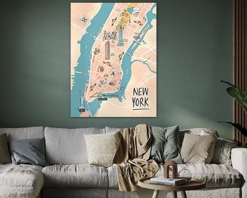 New York illustrated city map by Karin van der Vegt