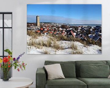 West-Terschelling,in de winter vanaf het hoge duin van Mooi op Terschelling