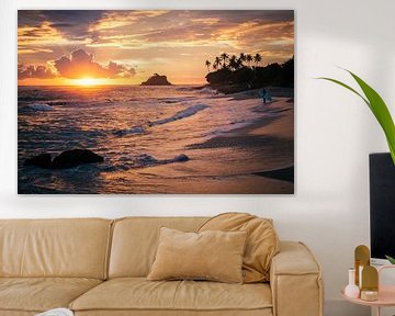 Sunset at surf beach - Sri Lanka travel photography print by Freya Broos