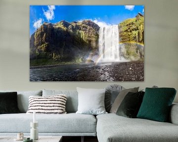 Skogafoss waterval in IJsland van Dieter Meyrl