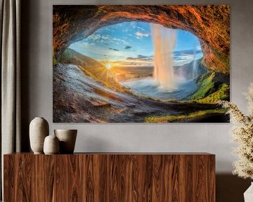 Wasserfall Seljalandsfoss in Island von Dieter Meyrl