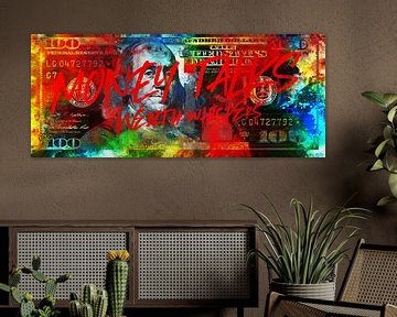 Benjamin Franklin - Money Talks, Wealth Whispers in kleur van Sharon Harthoorn
