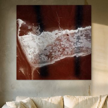 Abstract in wit en rood