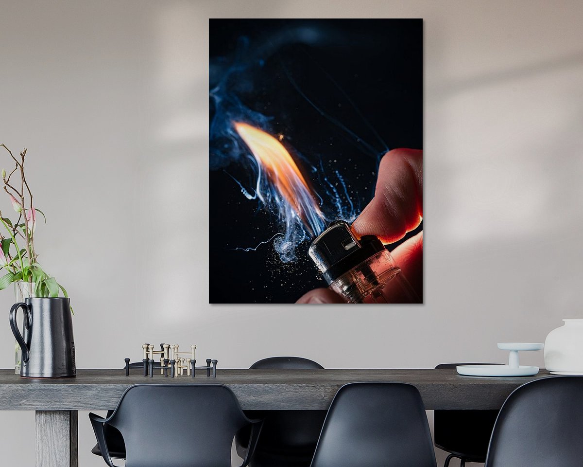 Voorbeeld van het werk in een kamer