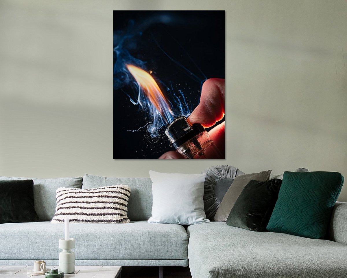 Voorbeeld van het werk in een kamer