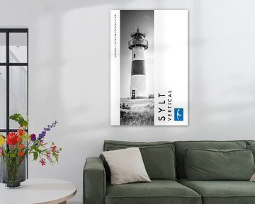 Sylt Vertical Lighthouse List-Oost (zwart-wit) van Christian Müringer