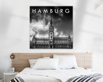 Hamburg Rathaus Schwarz-weiß von Christian Müringer