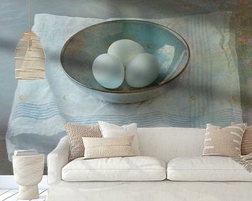 Still life 'Eggs in a bowl by Willy Sengers
