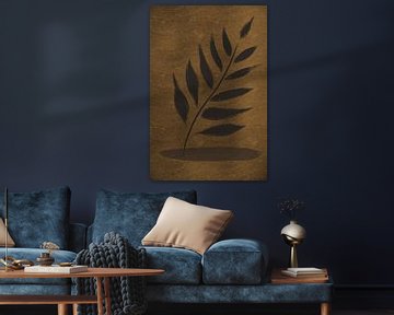 Leaf on Gold - Modern Art by Studio Malabar