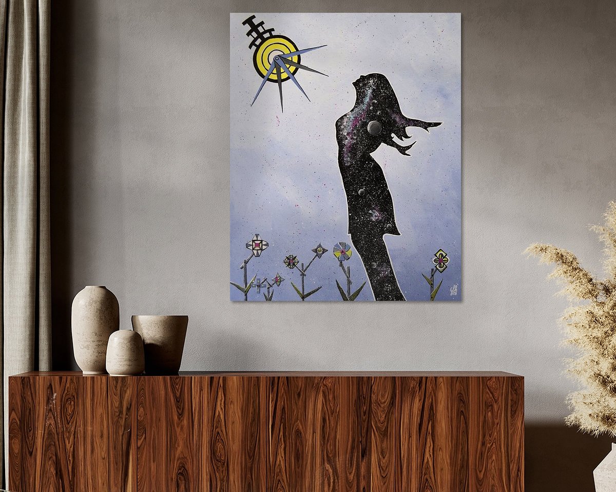 Voorbeeld van het werk in een kamer