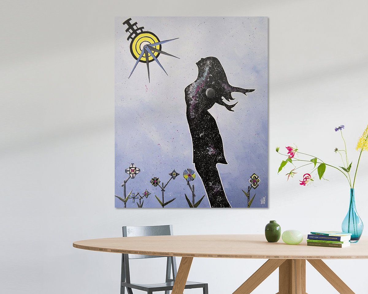 Voorbeeld van het werk in een kamer