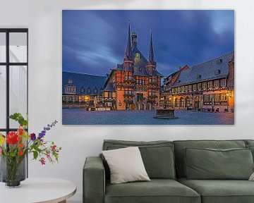 Zonsopkomst bij het stadhuis van Wernigerode van Henk Meijer Photography