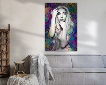 Lady Gaga Nude Modern Abstract Portrait in verschiedenen Farben von Art By Dominic