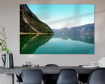 Een fjord in Noorwegen van Bianca Wisseloo