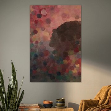 abstract portret met cirkels