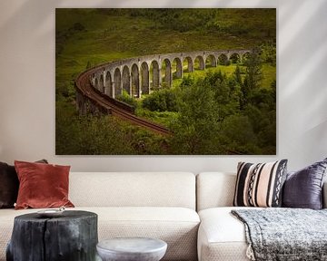 Sunlight on Glenfinnan Viaduct in Scotland