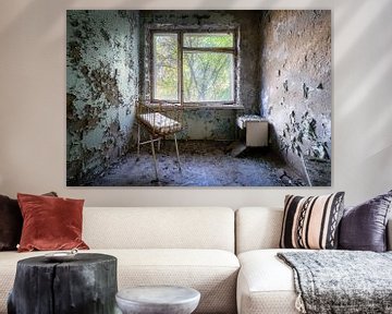 Salle de maternité dans un hôpital abandonné.