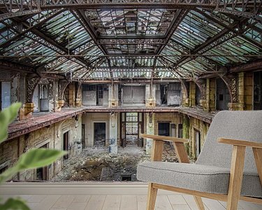 Voorbeeld van het werk in een kamer