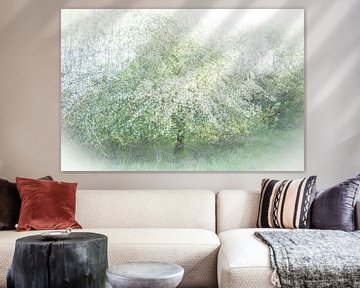 Blühender Apfelbaum von Guido Rooseleer