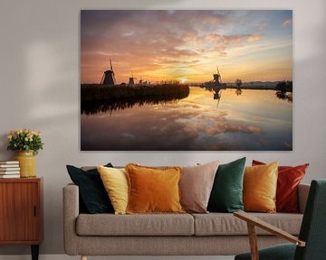 Sunrise Kinderdijk (horizontal) by Gijs Koole