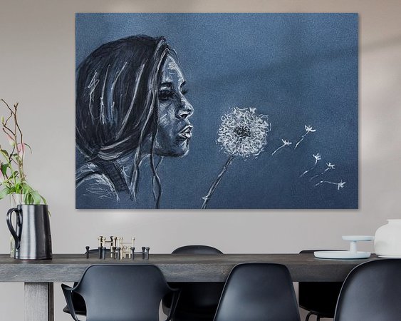 Voorbeeld van het werk in een kamer