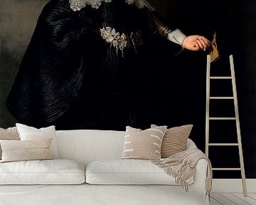 Rembrandt's Portret van Maerten Soolmans met clowns neus