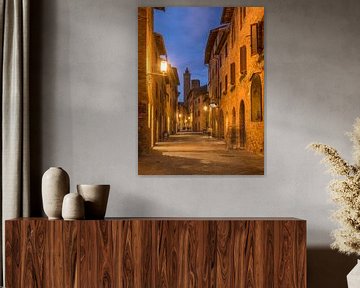 La nuit dans les ruelles de San Gimignano sur Denis Feiner