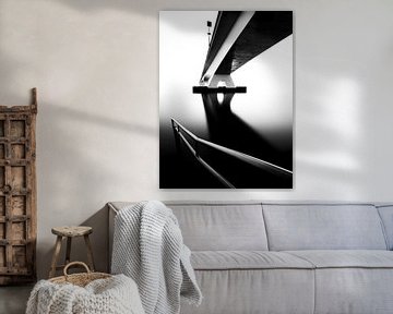 Zeelandbrug in zwart wit van Michel van den Hoven