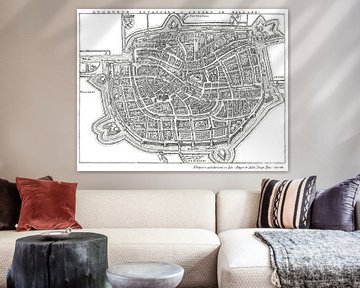 Historische plattegrond Leiden 1612-1648 van Margot van Veelen