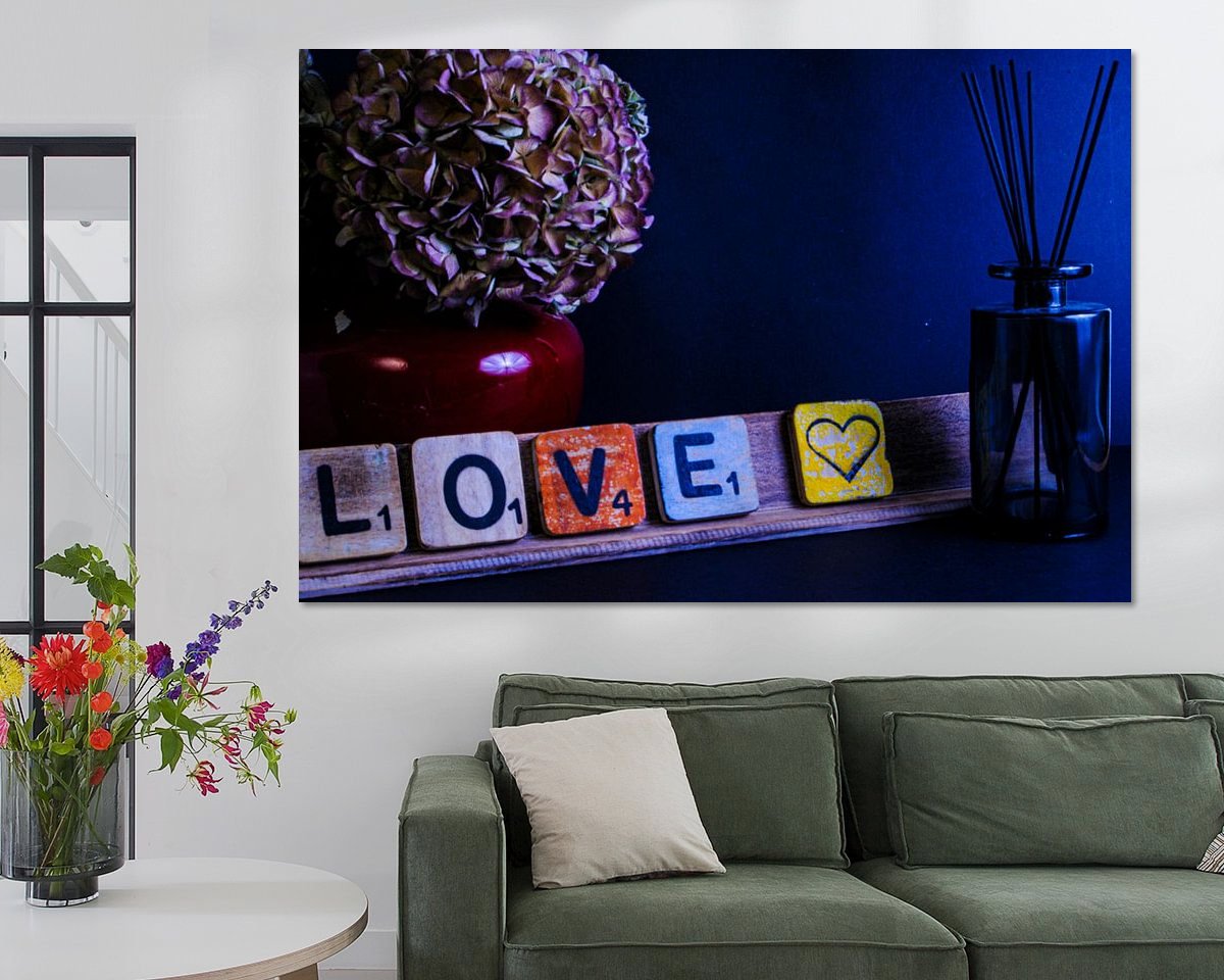 Voorbeeld van het werk in een kamer