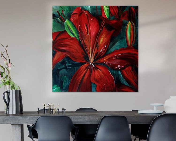 Voorbeeld van het werk in een kamer